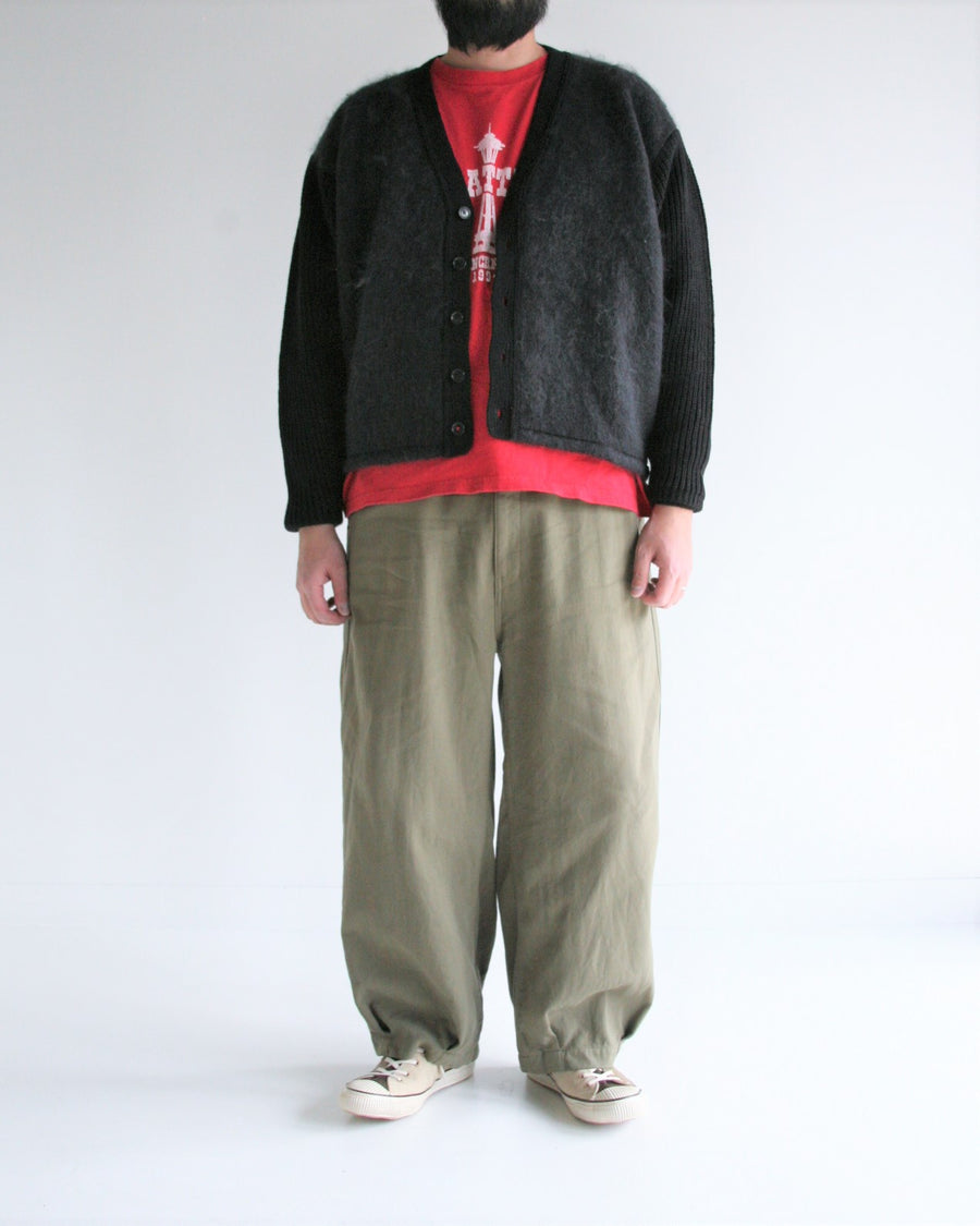 AN257 MOHAIR COMBINATION CARDIGAN BLACK