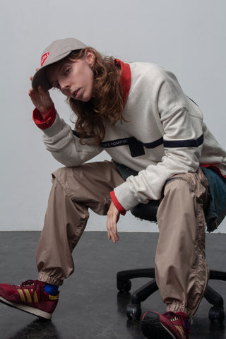 AN280 POLY VENTILATED TRACK PANTS BEIGE