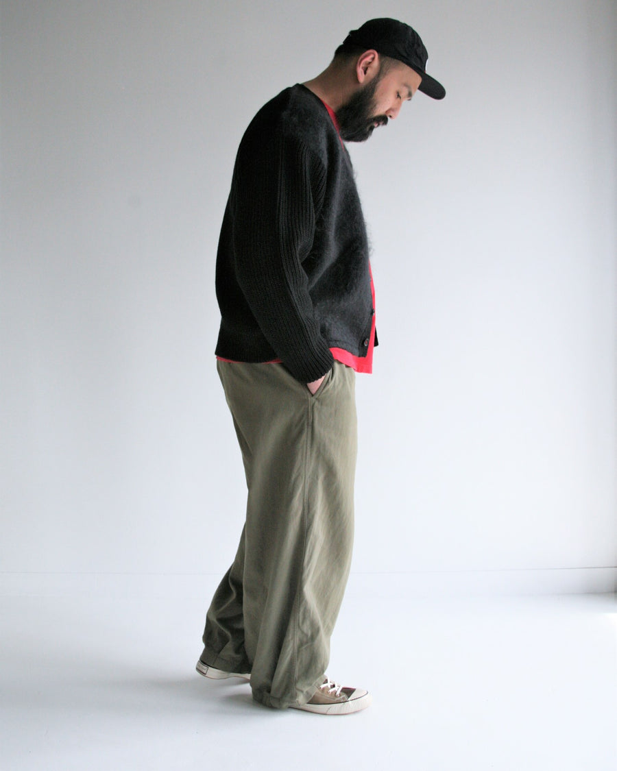 AN257 MOHAIR COMBINATION CARDIGAN BLACK