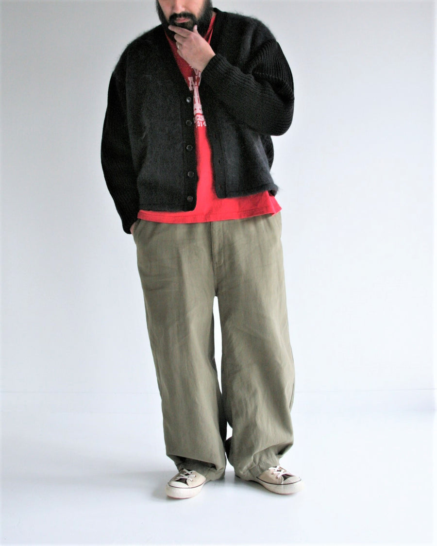 AN257 MOHAIR COMBINATION CARDIGAN BLACK