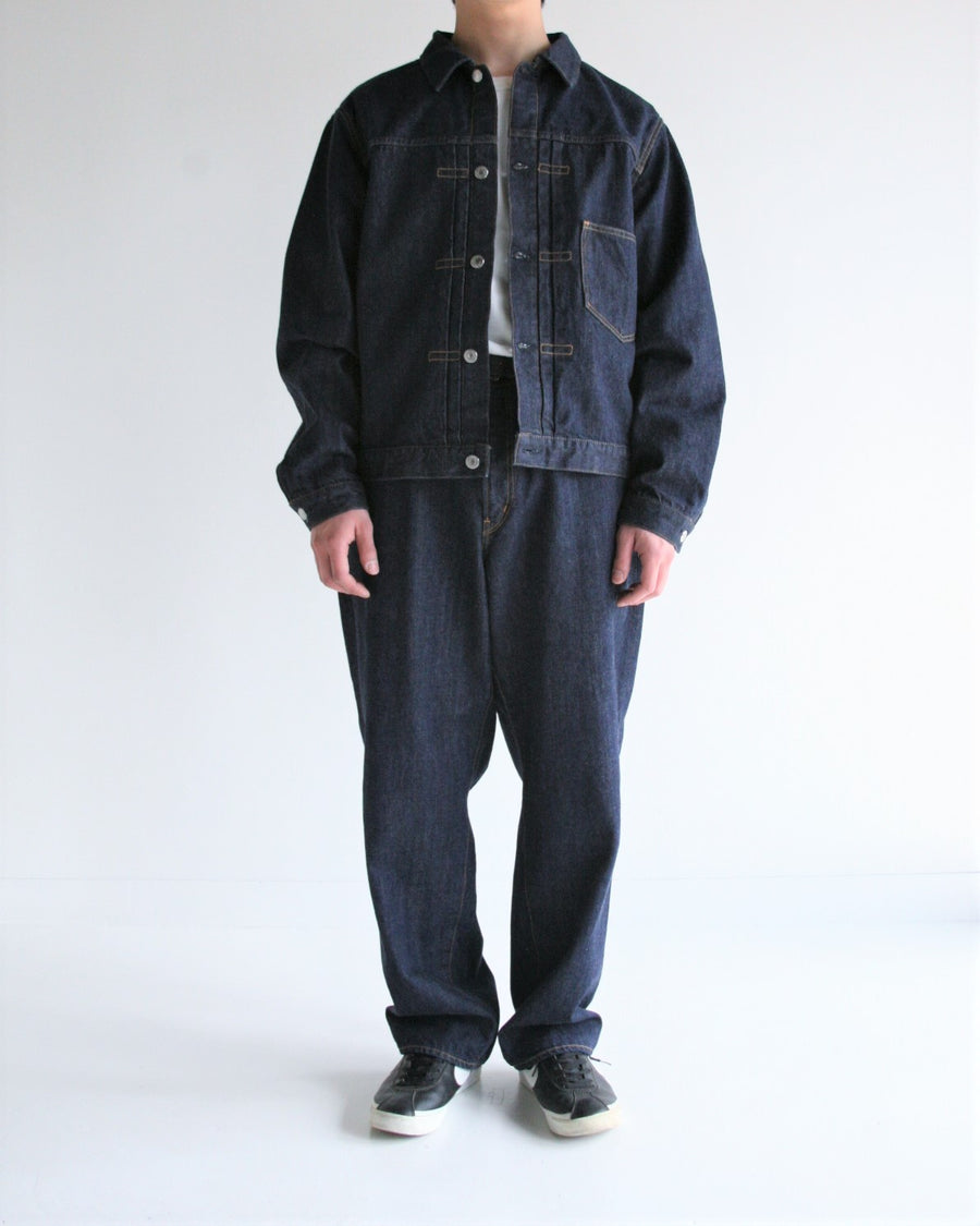 FRONT TUCK DENIM JACKET INDIGO(ONE WASH) – ANACHRONORM FRONT TUCK DENIM JACKET INDIGO(ONE WASH) – ANACHRONORM