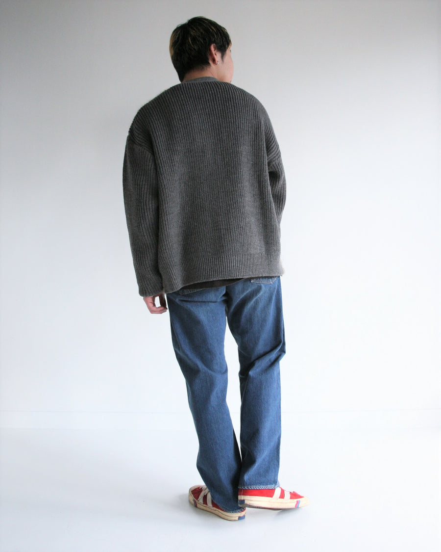 AN257 MOHAIR COMBINATION CARDIGAN CHARCOAL