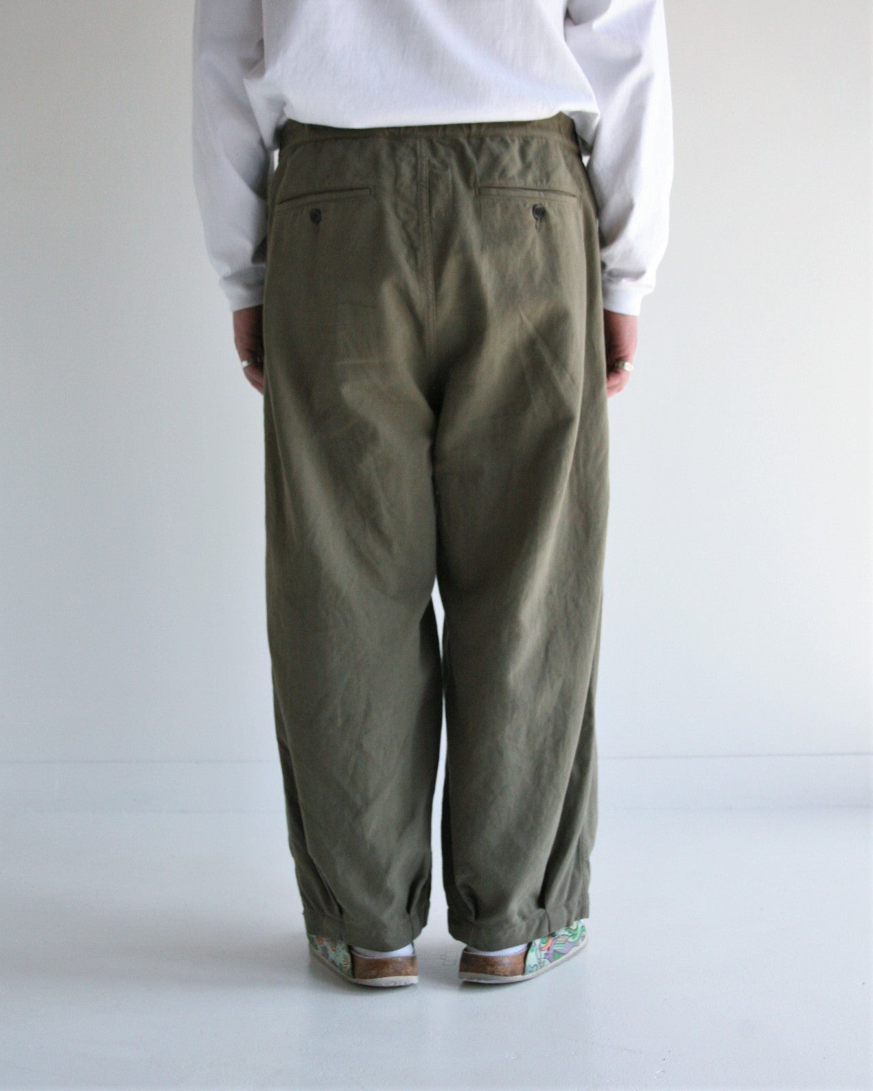 SIZE02ANACHRONORM HEM TUCK EASY PANTS OLIVE