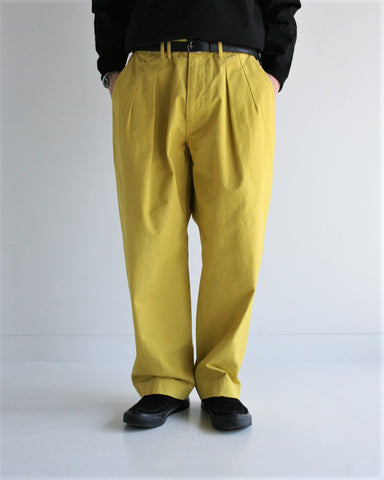 NM-TR04 标准褶边阔腿裤 黄色