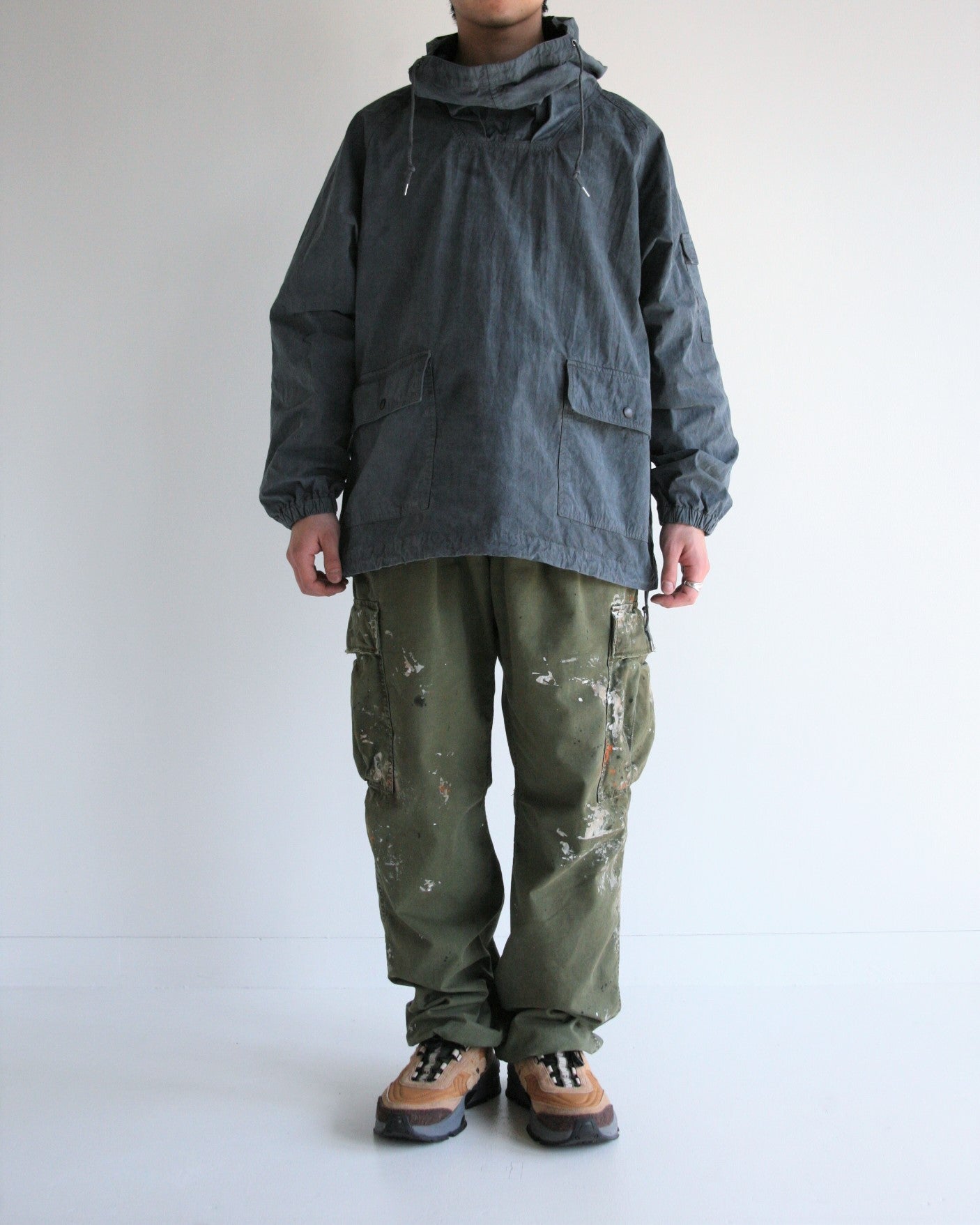 AN252 OVER DYED ANORAK PULLOVER JACKET NAVY – ANACHRONORM