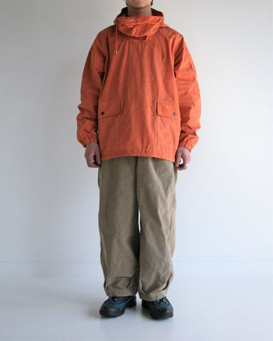 AN252 OVER DYED ANORAK PULLOVER JACKET ORANGE