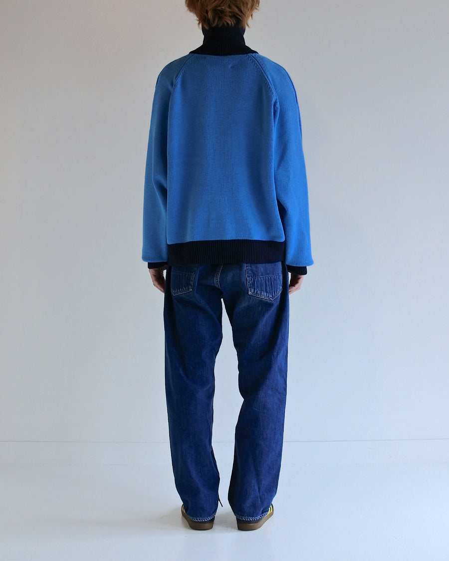 ANACHRONORM /BICOLOR DRIVERS KNIT SKY BLUE