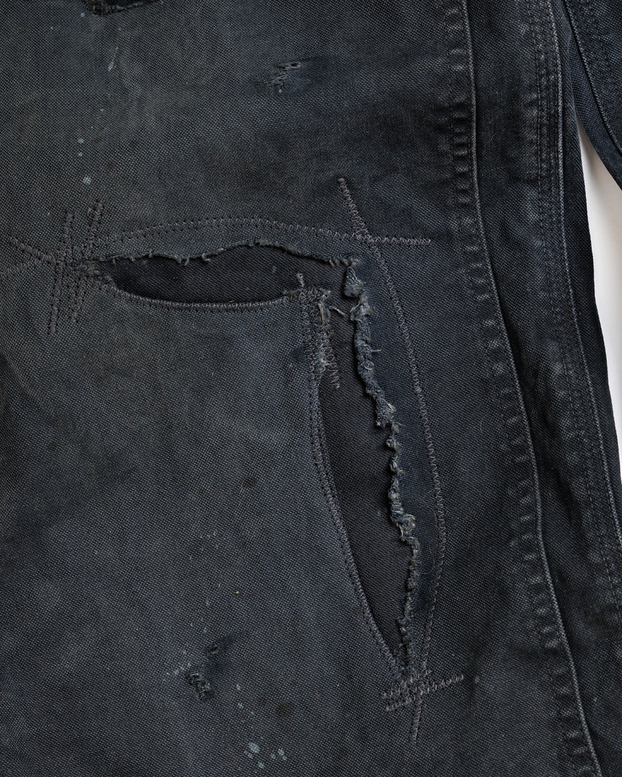 FIFTH ＋ ANACHRONORM  Ripped Double Knee Pants BLACK