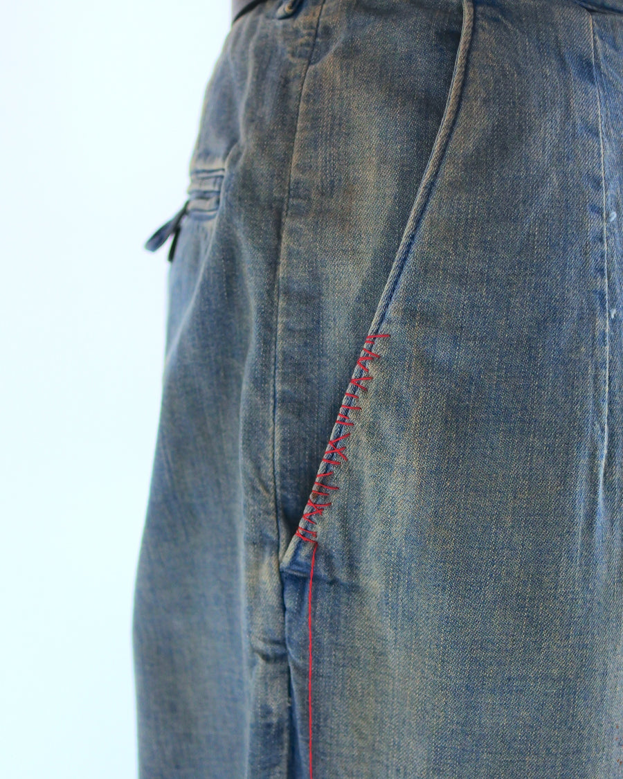 AN402 REMAKED WIDE DENIM TOROUSERS INDIGO(REMAKE)