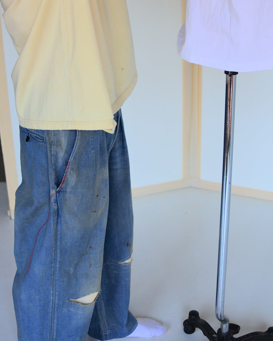 AN402 REMAKED WIDE DENIM TOROUSERS INDIGO(REMAKE)