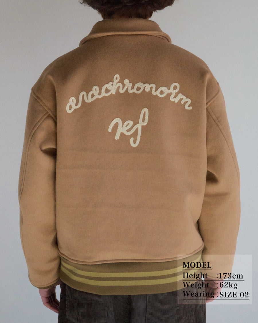 ANACHRONORM メルトンウール ドリズラージャケット ベージュ | メルトンウール 縮絨 REF刺繍 裏地付き 保温性
