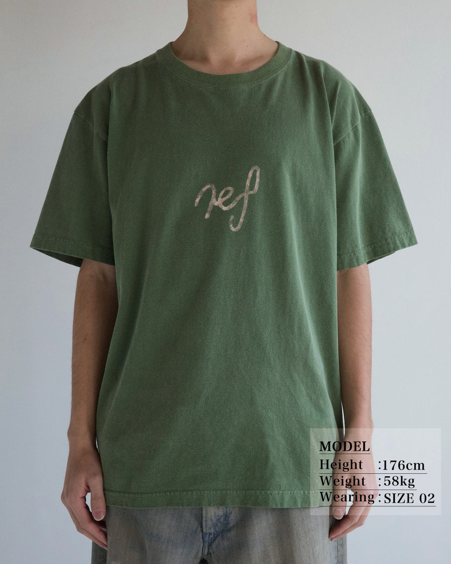 ANACHRONORM REF プリントTシャツ オリーブ | 5.6oz天竺 顔料染め REFプリント ライフスタイル 日本製
