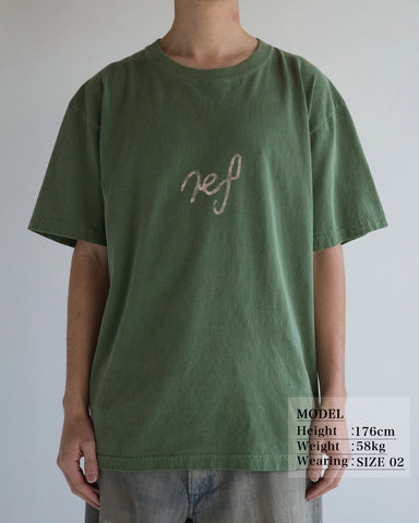 ANACHRONORM REF プリントTシャツ オリーブ | 5.6oz天竺 顔料染め REFプリント ライフスタイル 日本製