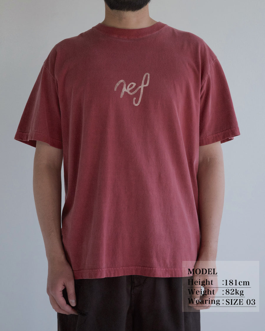ANACHRONORM REF プリントTシャツ レッド | 5.6oz天竺 顔料染め REFプリント ライフスタイル 日本製