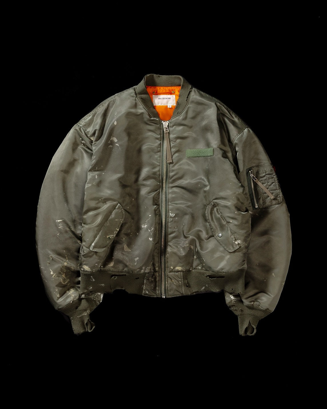 専用　新品 ANACHRONORM リメイクミリタリージャケット AN395 DIRTY NYLON MA-1 OLIVE – ANACHRONORM