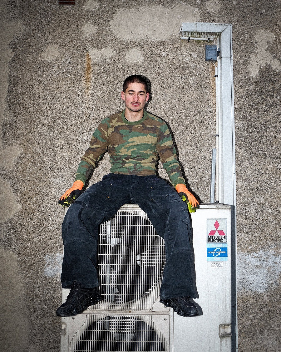 FIFTH ＋ ANACHRONORM  Ripped Double Knee Pants BLACK