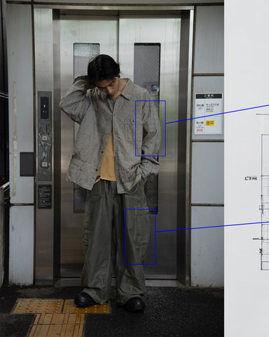AN354 LINEN WIDE BAKER 6P PANTS OLIVE DYED
