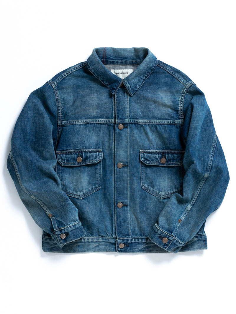 ANSE001-W1 SUSTAINABLE 2nd WORK JACKET TYPE-newε INDIGO AGING WASH