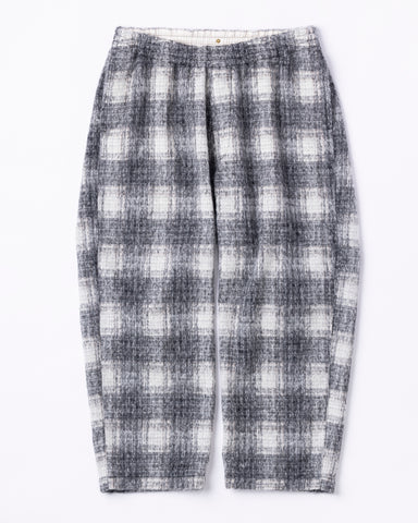 AN201 MOHAIR LIKE WIDE EASY PANTS BLACK CHECK