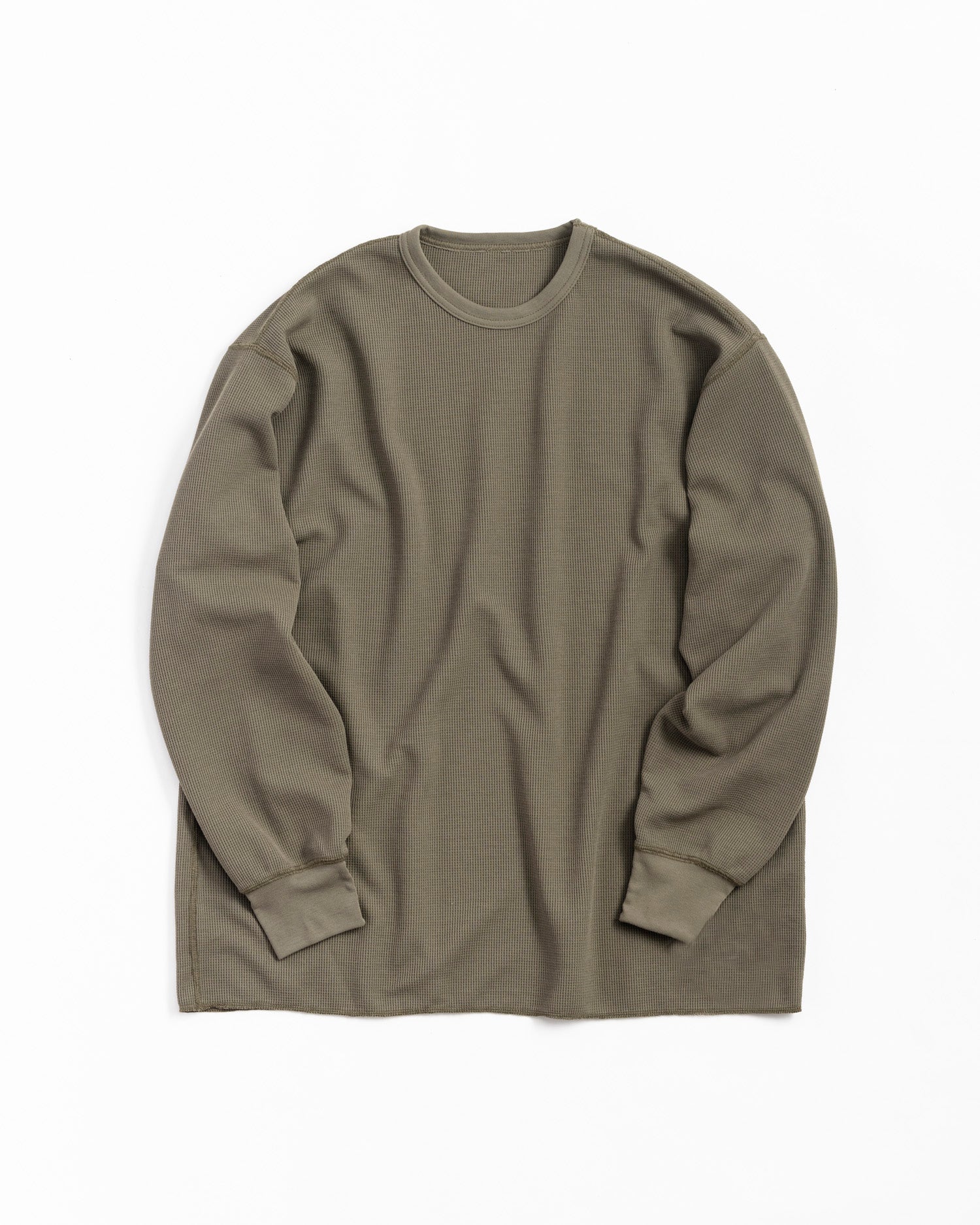 AN216 LIGHT WAFFLE L/S T-S OLIVE
