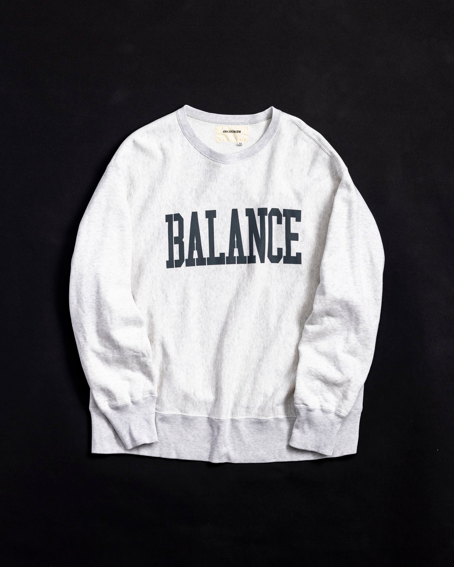 AN213 COLLEGE PRINT SIDE RIB SWEAT OATMEAL