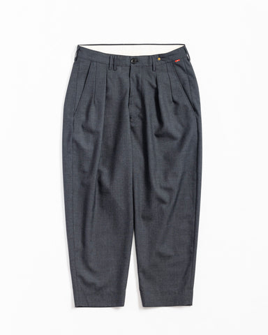AN211 SUMMER WOOL TAPERED TROUSERS CHARCOAL
