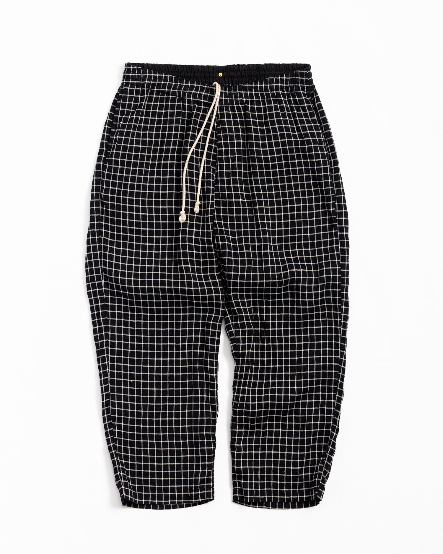 AN226 ROOM WIDE EASY PANTS BLACK CHECK