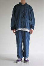 画像をギャラリービューアに読み込む, AN219-IND-B ROLL UP SLEEVES CHINA COVERALL SHIRTS INDIGO（BLEACH WASH）
