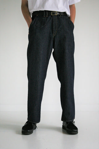 AN221 80's WIDE TAPERED JEANS INDIGO（ONE WASH）